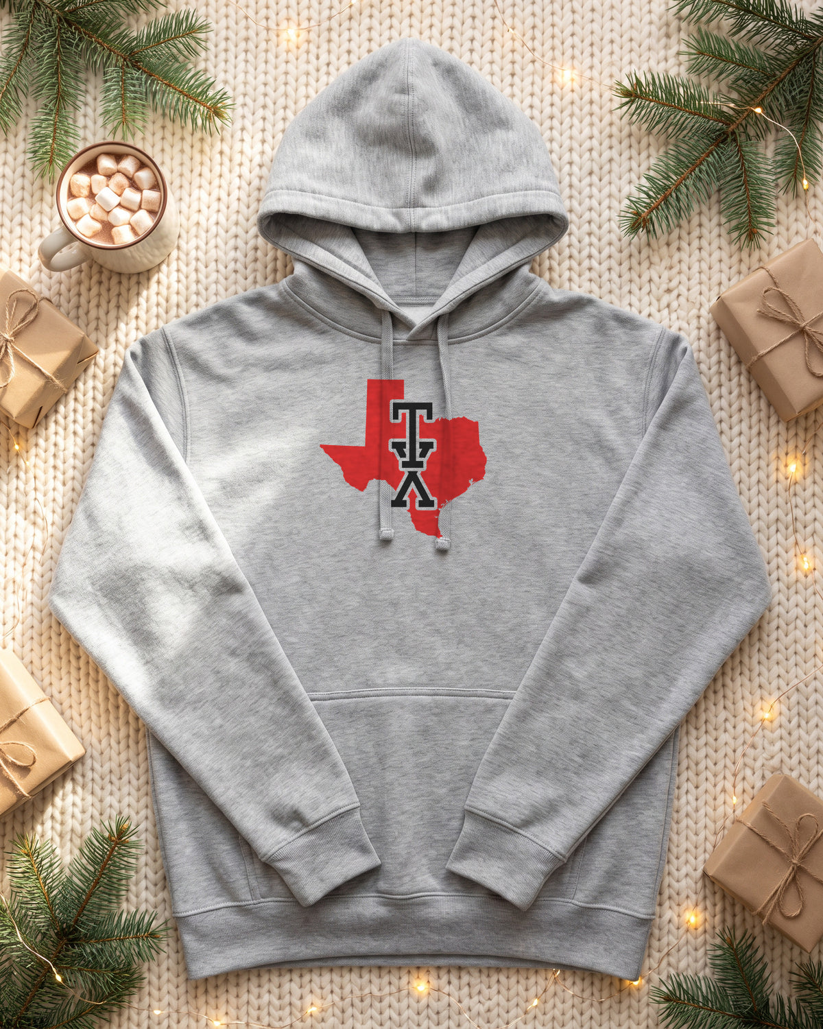 Texas Varsity Monogram Map Hoodie (photo)