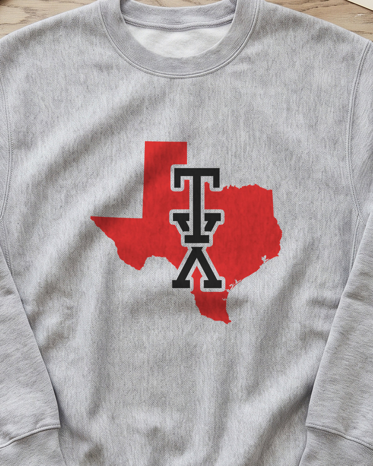 Texas Varsity Monogram Map Crewneck Sweatshirt (close-up)