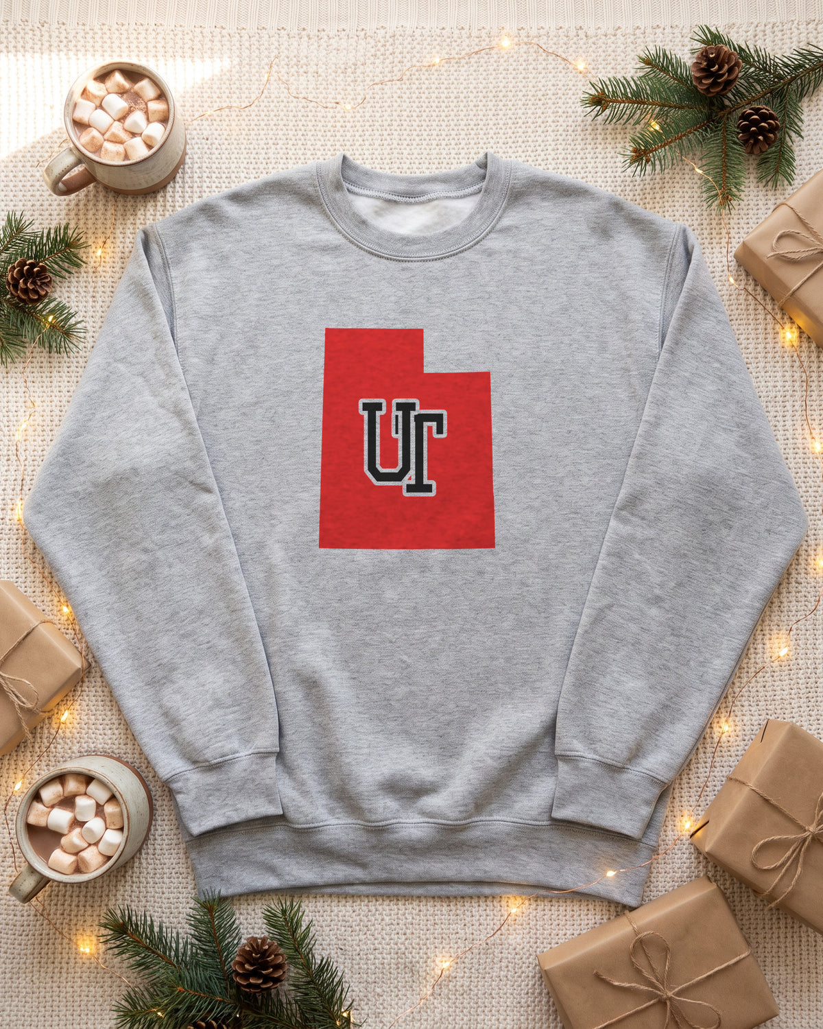 Utah Varsity Monogram Map Crewneck Sweatshirt (photo)