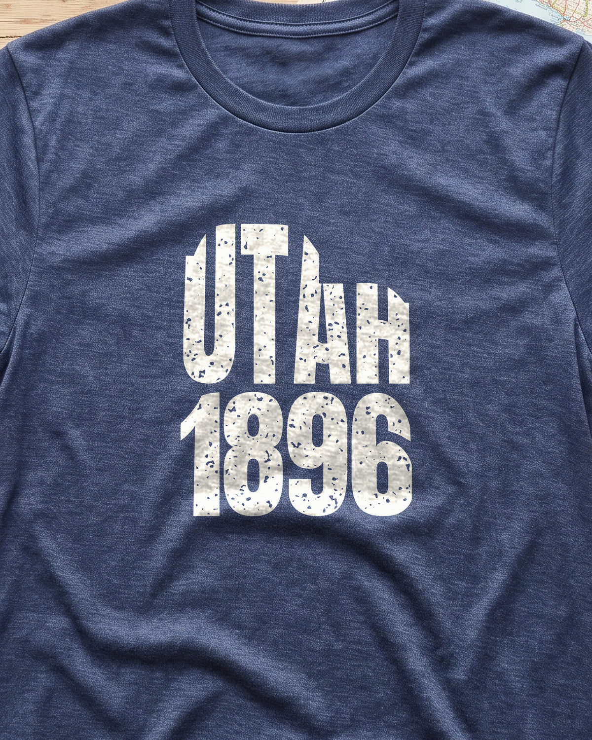 Utah Vintage Letters Map T-Shirt (close-up)