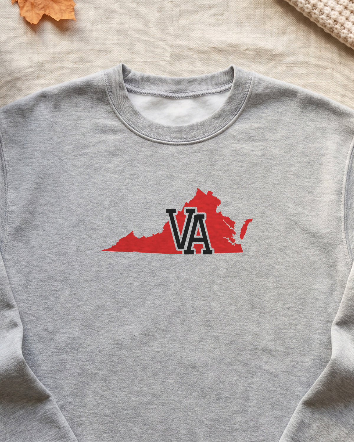 Virginia Varsity Monogram Map Crewneck Sweatshirt (close-up)