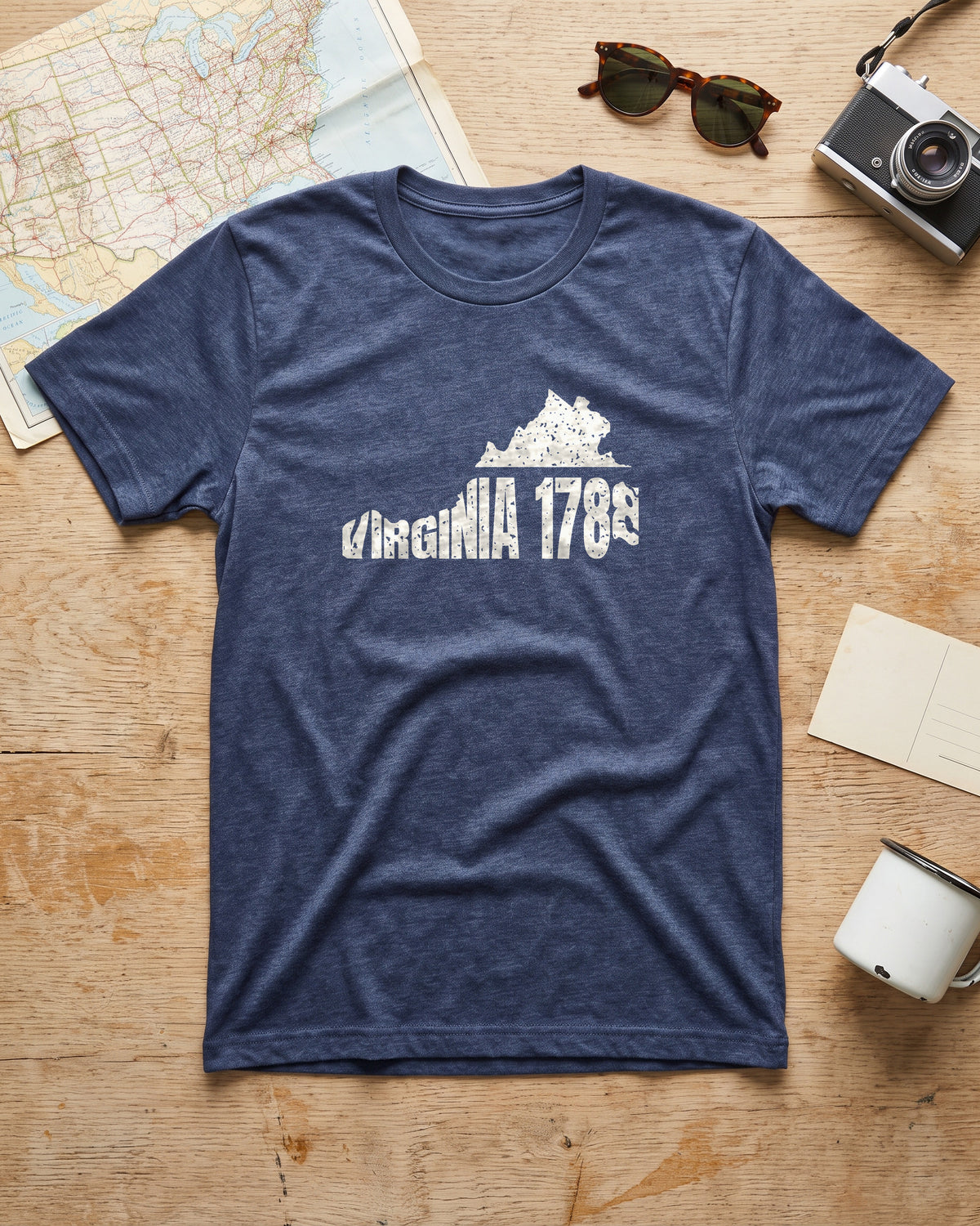 Virginia Vintage Letters Map T-Shirt (photo)