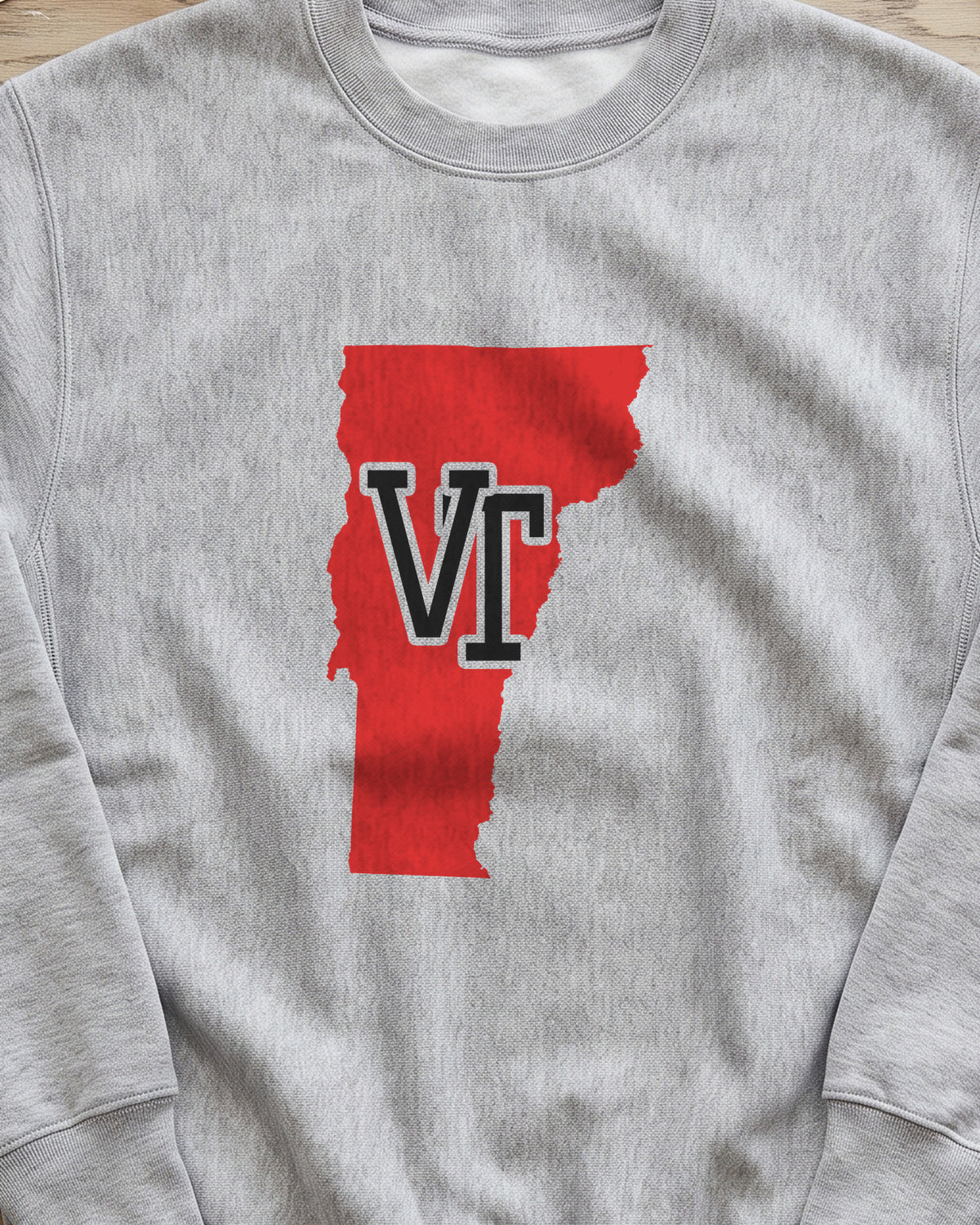 Vermont Varsity Monogram Map Crewneck Sweatshirt (close-up)