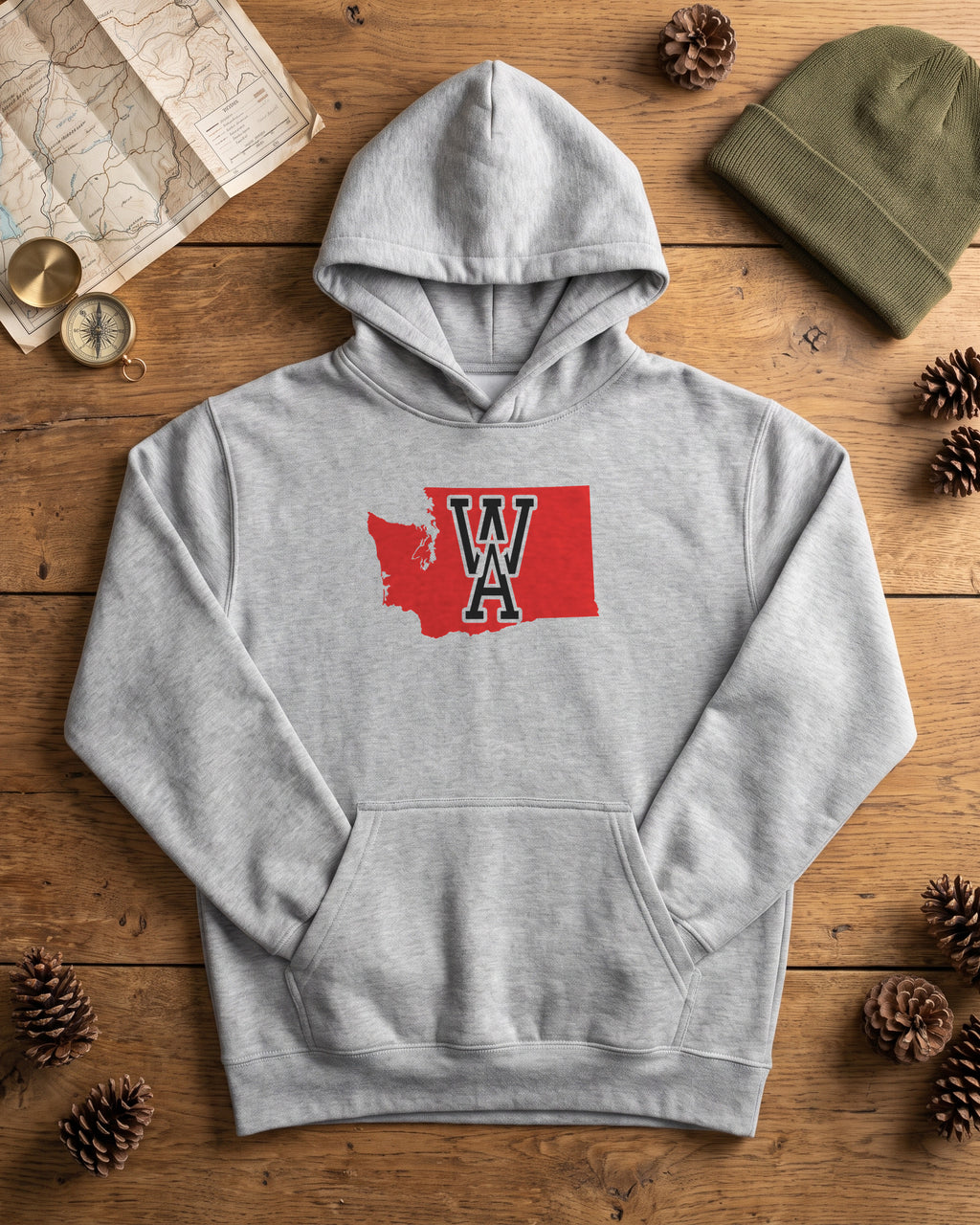 Washington Varsity Monogram Map Hoodie (photo)