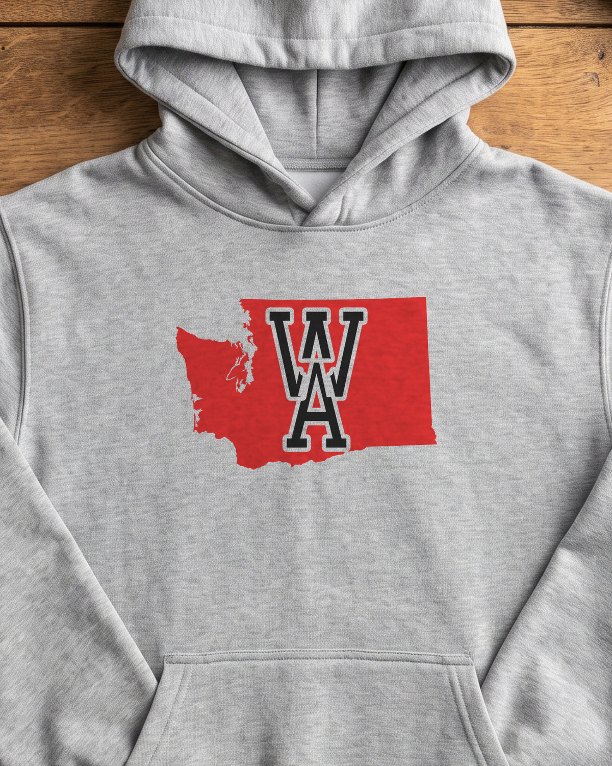 Washington Varsity Monogram Map Hoodie (close-up)