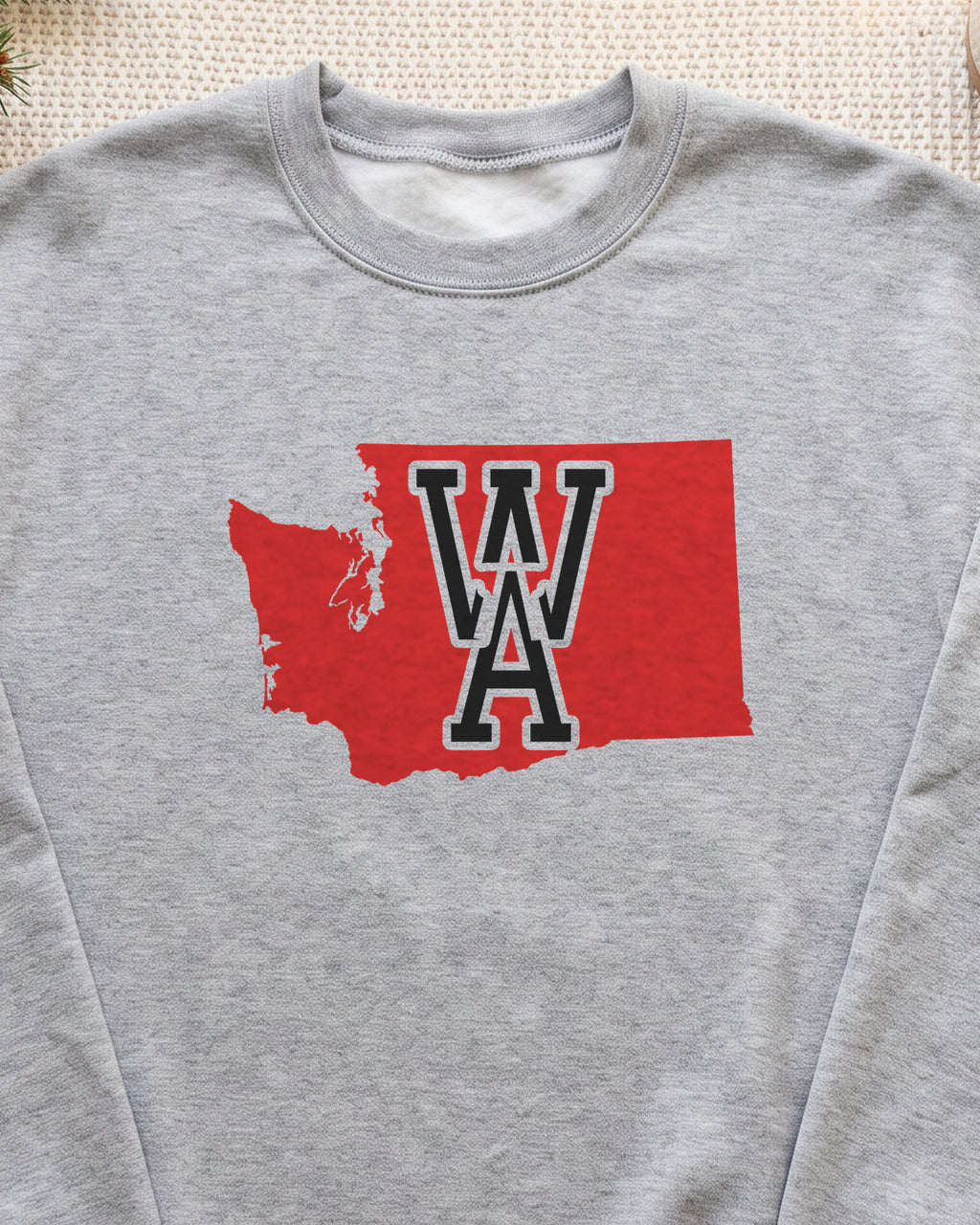 Washington Varsity Monogram Map Crewneck Sweatshirt (close-up)