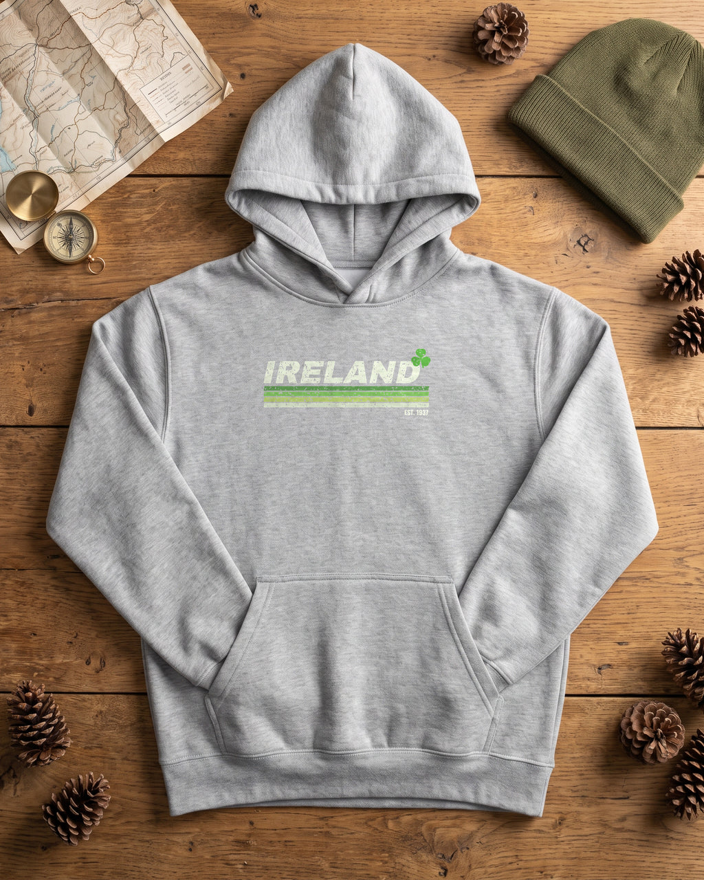 Ireland Est 1937 Retro Stripes Hoodie (photo)