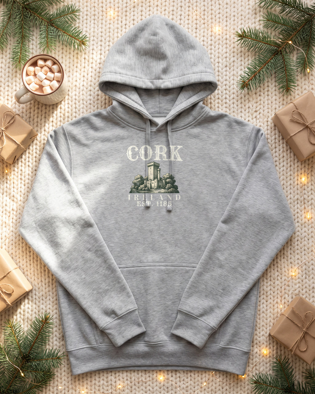 Cork Ireland Est 1185 Castle Sketch Hoodie (photo)