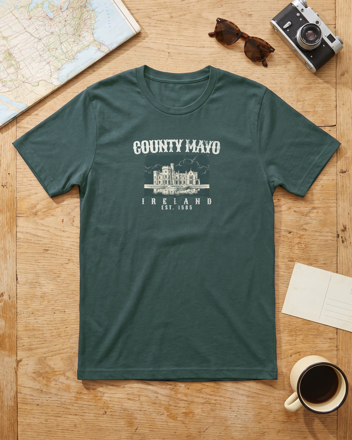 County Mayo Ireland Est 1585 Lakeside Castle T-Shirt (photo)