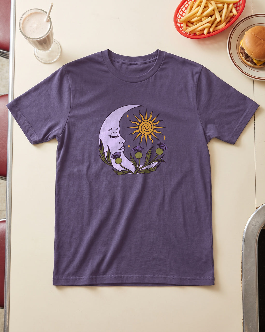 Thistle Moon Celestial Sun and Stars T-Shirt (photo)