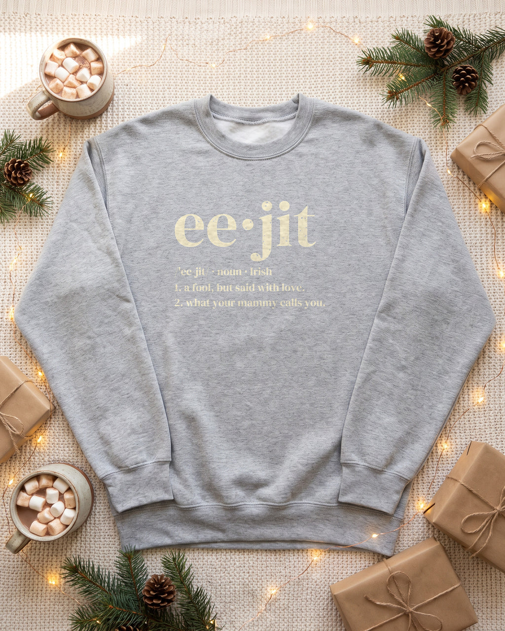 Eejit Irish Slang Dictionary Definition Crewneck Sweatshirt (photo)