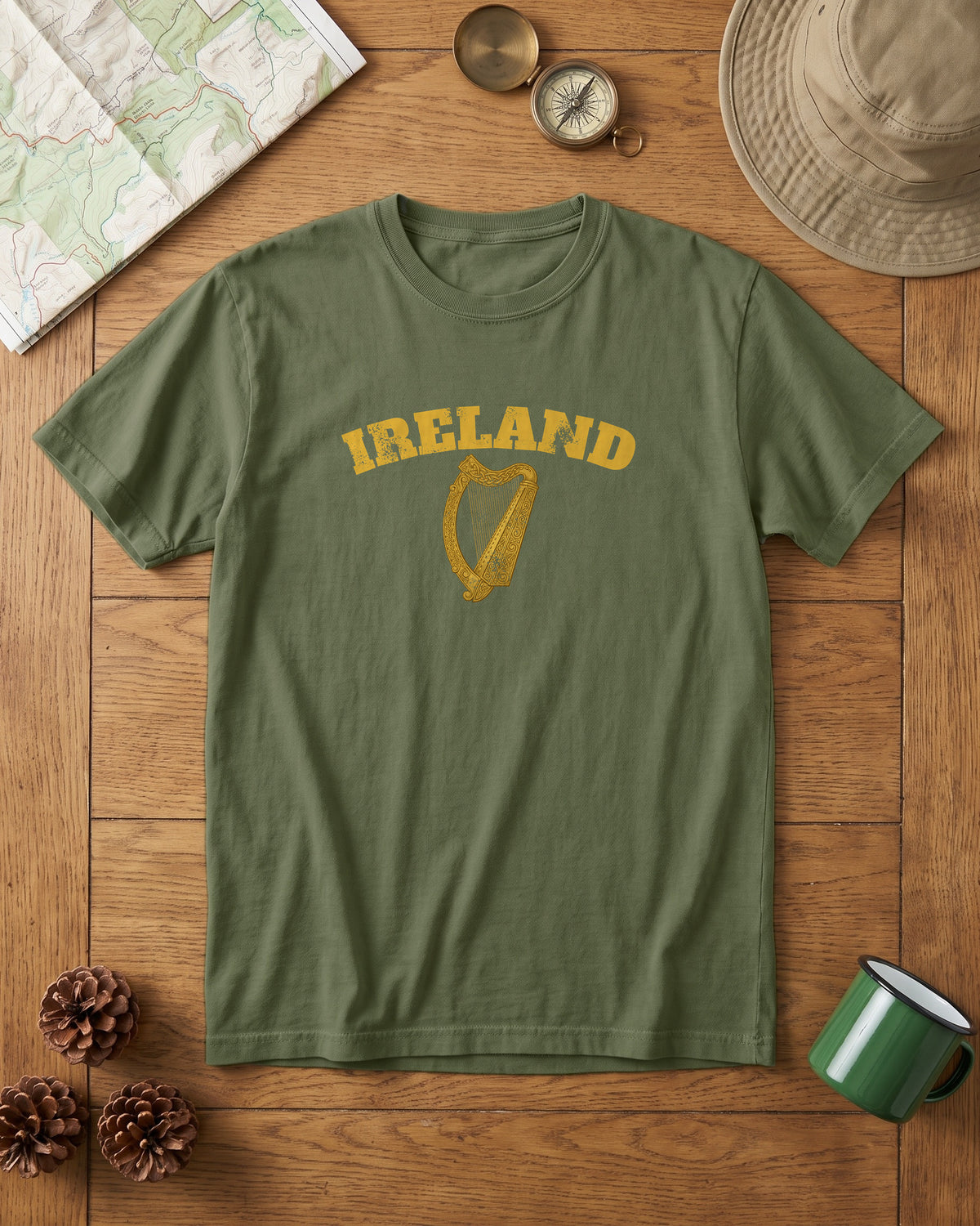 Ireland Vintage Celtic Harp Knotwork T-Shirt (photo)
