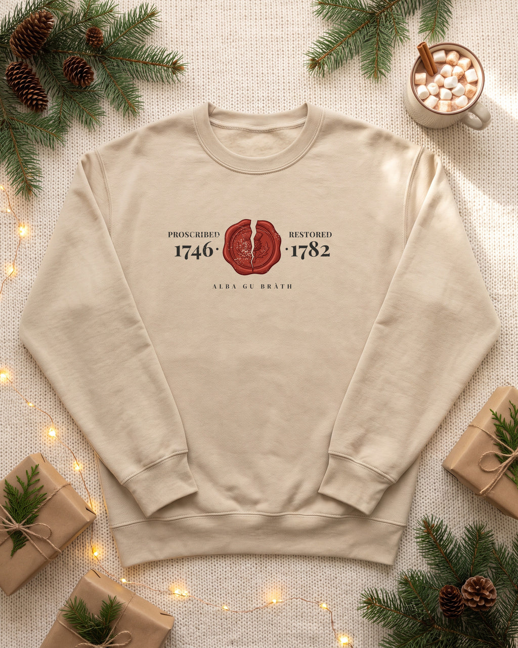 Proscribed 1746 Restored 1782 Alba Gu Bràth Thistle Seal Crewneck Sweatshirt (photo)