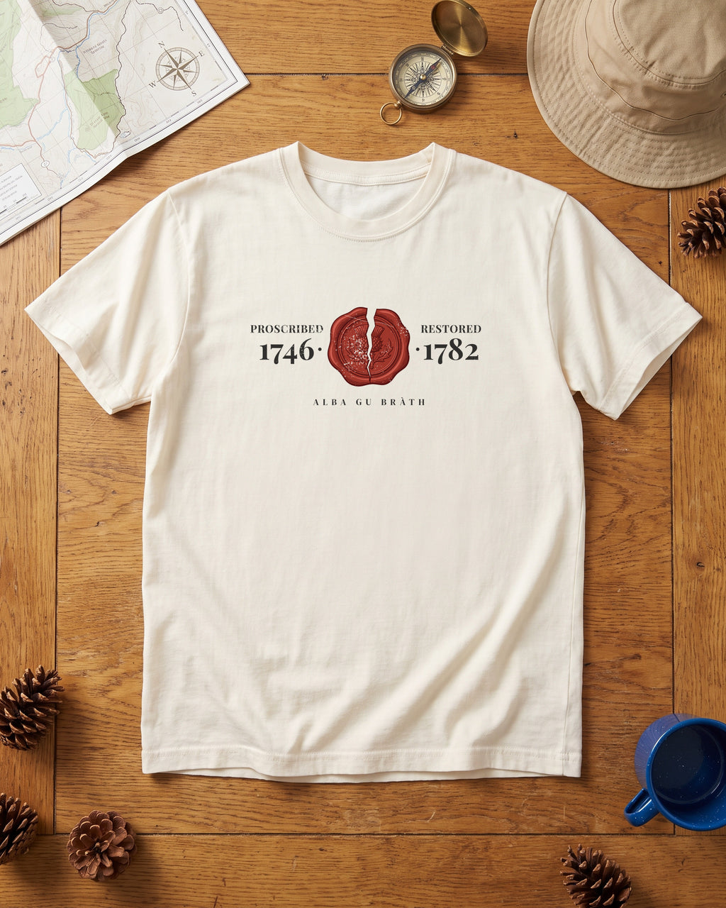 Proscribed 1746 Restored 1782 Alba Gu Bràth Thistle Seal T-Shirt (photo)
