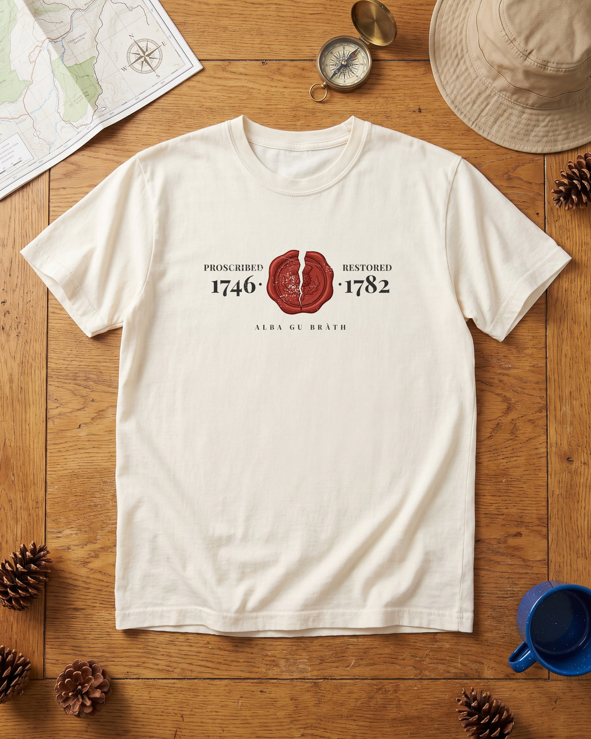 Proscribed 1746 Restored 1782 Alba Gu Bràth Thistle Seal T-Shirt (photo)