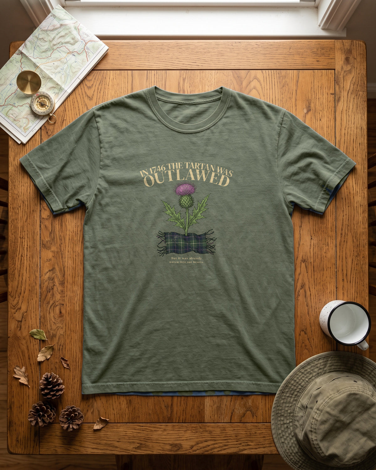 In 1746 the Tartan Was Outlawed Scottish Thistle T-Shirt (photo)