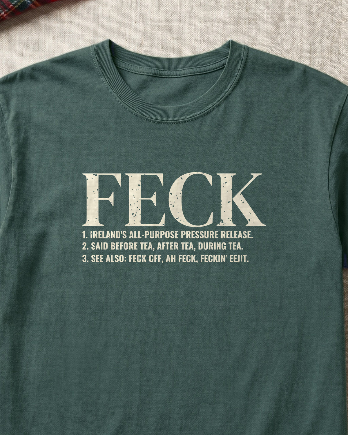 Feck Definition Funny Irish Slang T-Shirt (close-up)