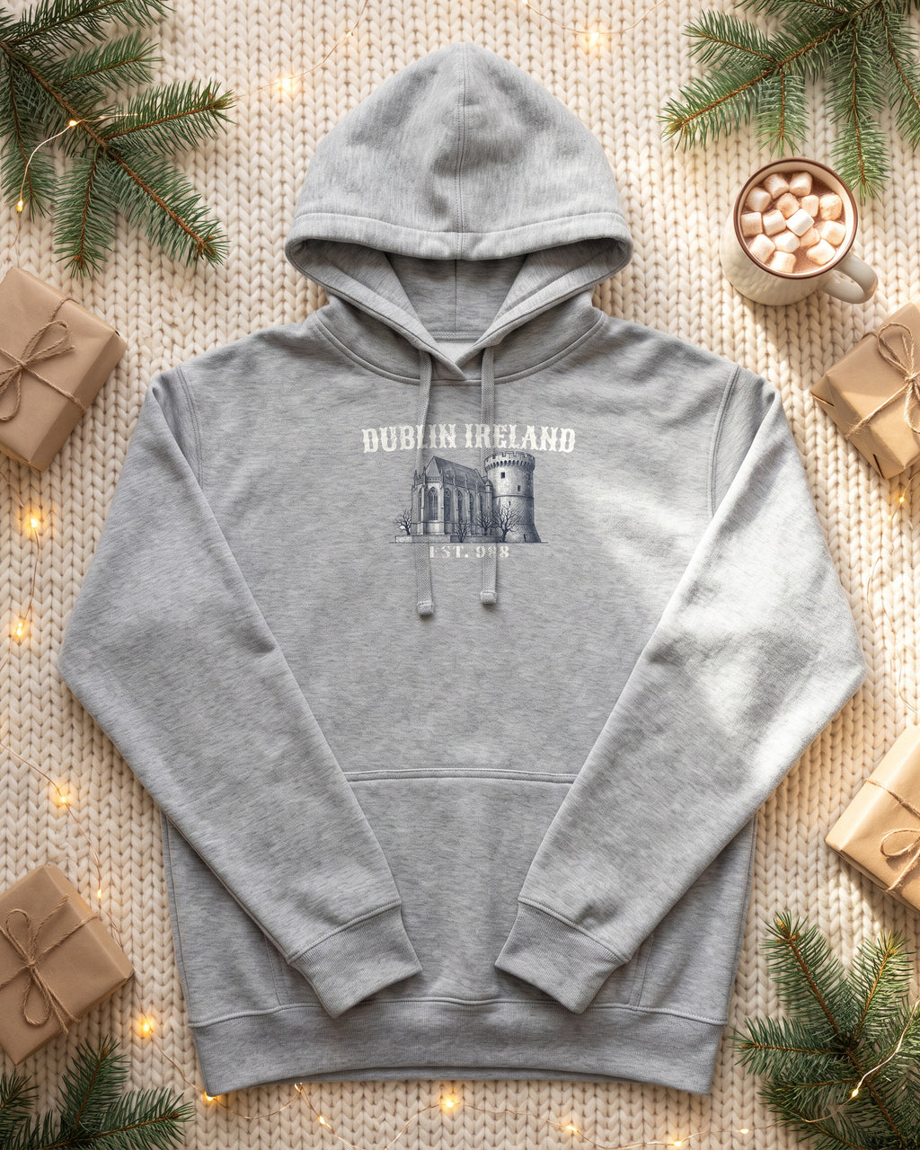 Dublin Ireland Castle Pen and Ink Sketch Hoodie (photo)