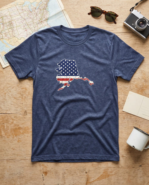 Alaska American Flag Map T-Shirt (photo)