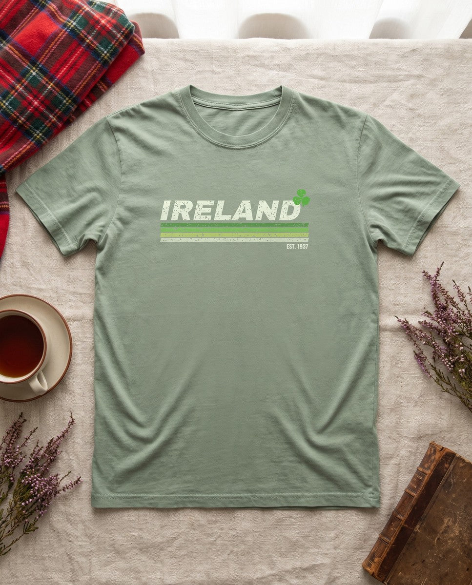 Ireland Est 1937 Retro Stripes T-Shirt (photo)