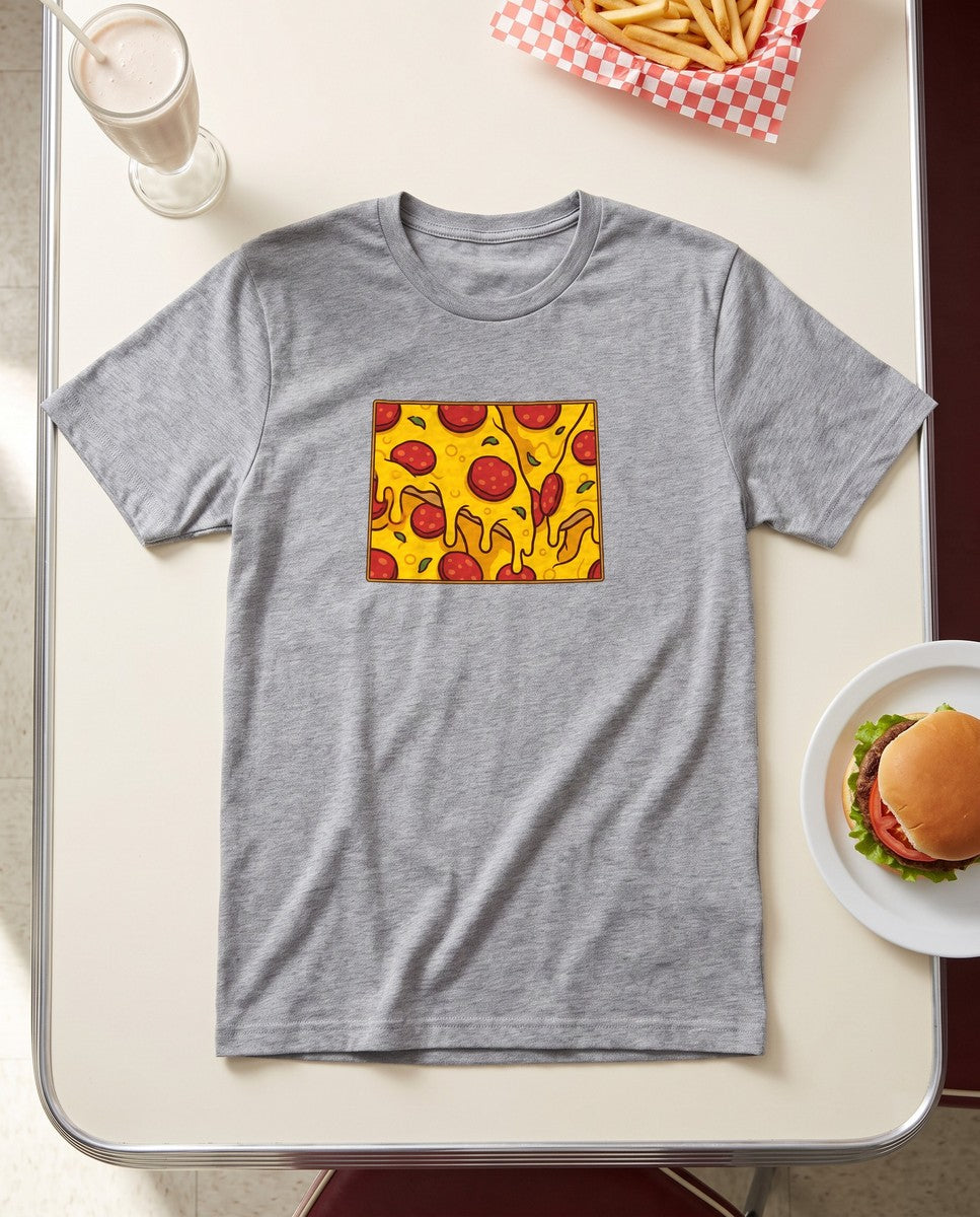 Wyoming Pizza Map T-Shirt (photo)