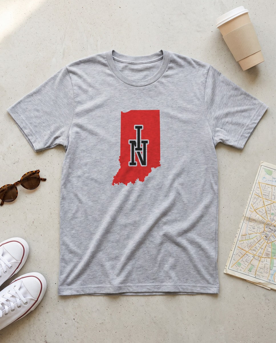 Indiana Varsity Monogram Map T-Shirt (photo)