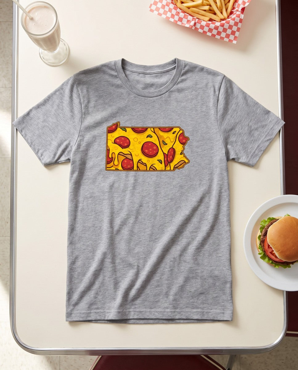 Pennsylvania Pizza Map T-Shirt (photo)
