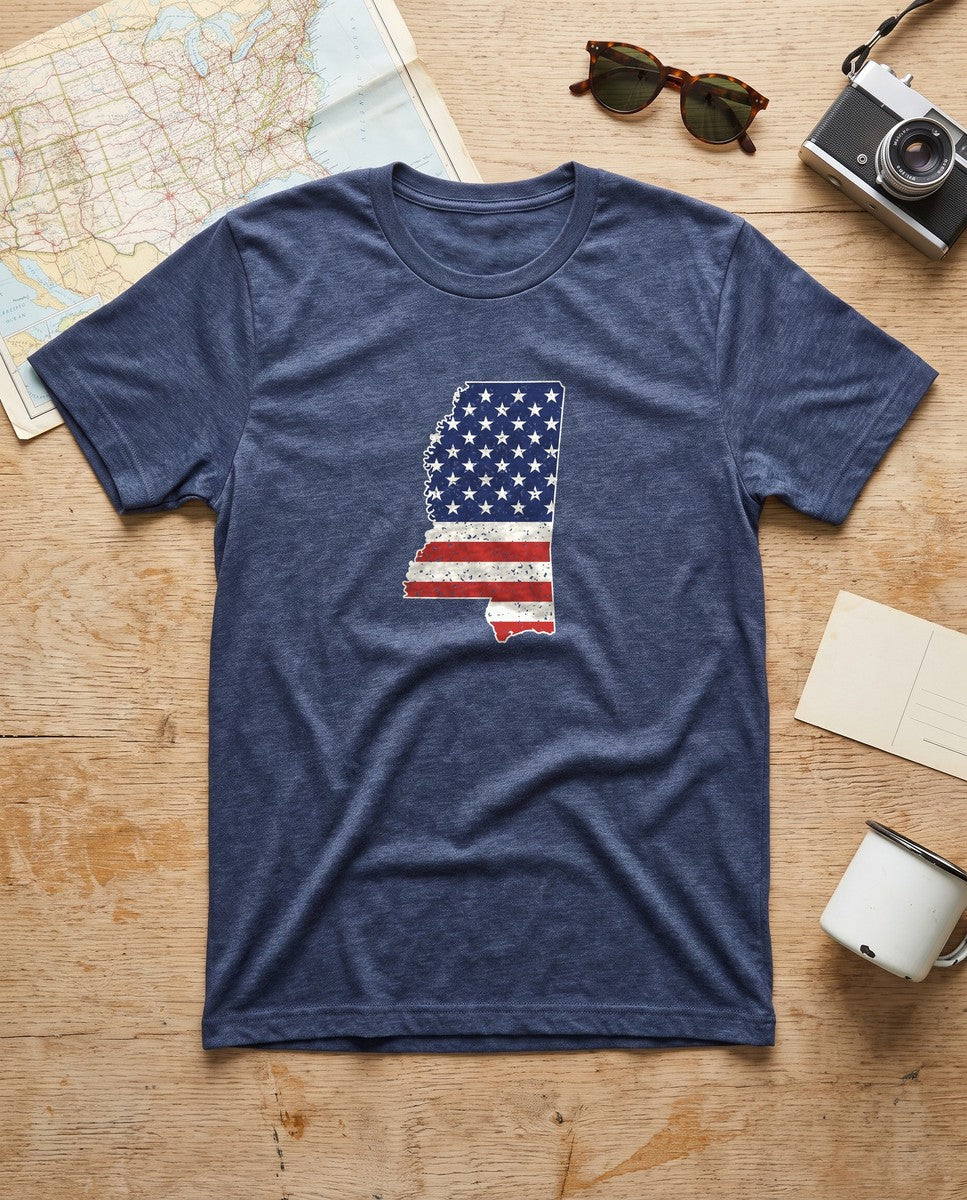Mississippi American Flag Map T-Shirt (photo)