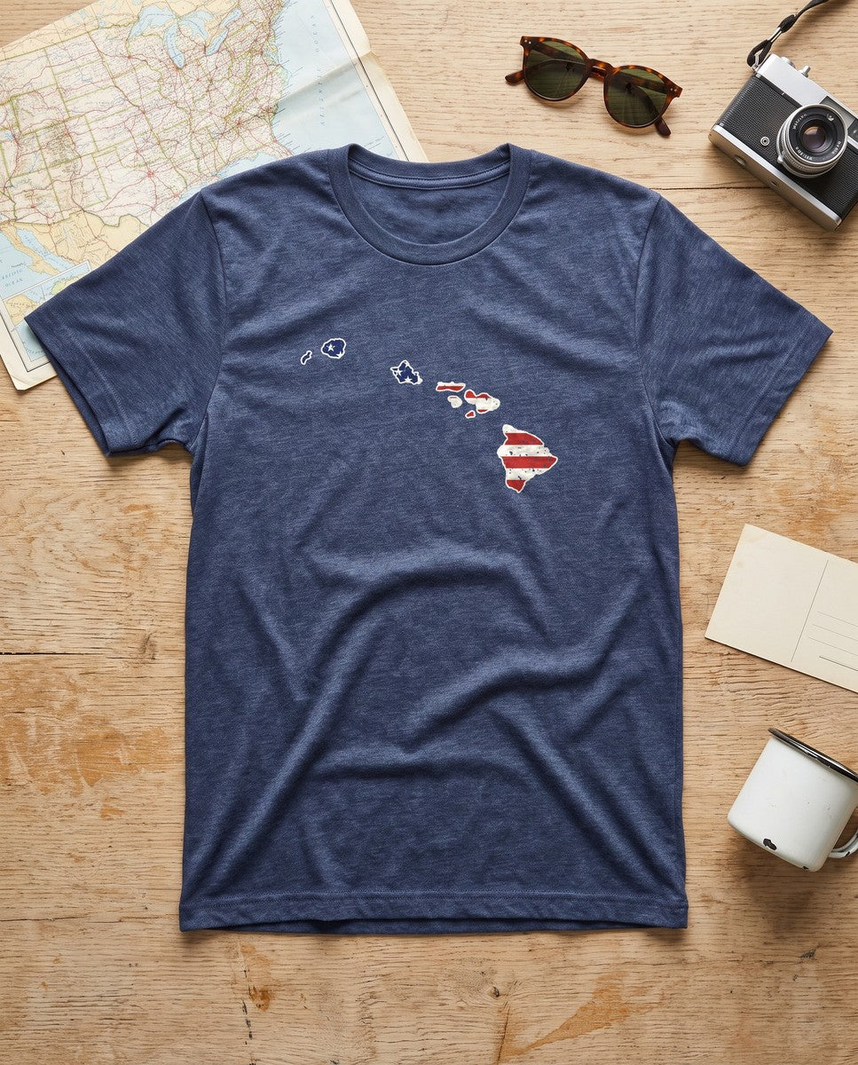 Hawaii American Flag Map T-Shirt (photo)