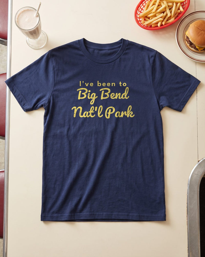 Navy T-shirt reading I've been to Big Bend National Park